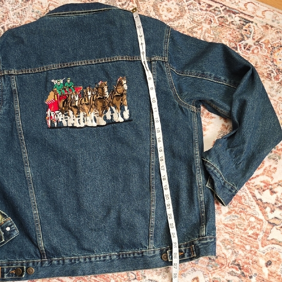 Vintage Men's Denim Budweiser Clydsedale Jacket Size Med - Picture 8 of 9